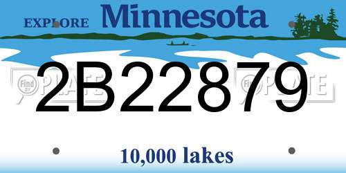 2B22879 Minnesota License Plate
