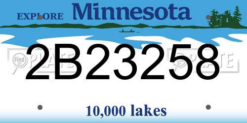 2B23258 Minnesota License Plate