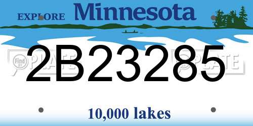 2B23285 Minnesota License Plate