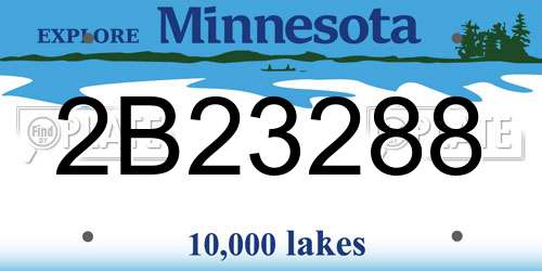 2B23288 Minnesota License Plate