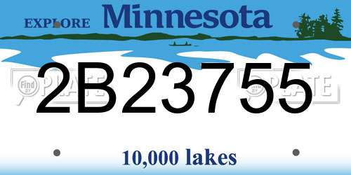 2B23755 Minnesota License Plate