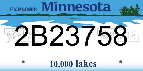 2B23758 Minnesota License Plate
