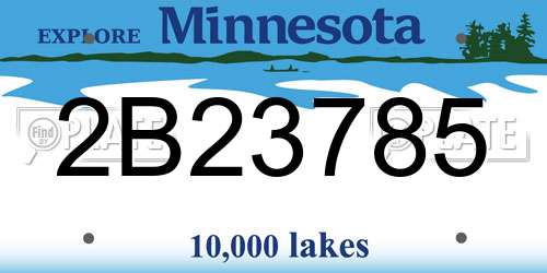 2B23785 Minnesota License Plate