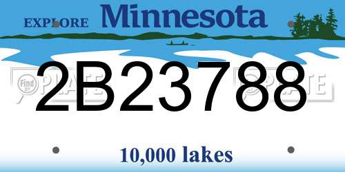 2B23788 Minnesota License Plate