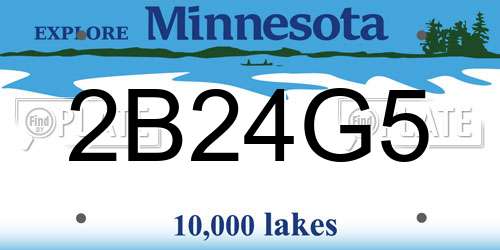 2B24G5 Minnesota License Plate