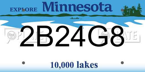 2B24G8 Minnesota License Plate