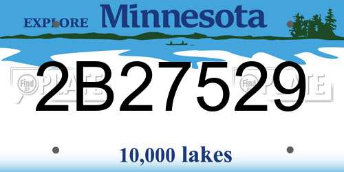 2B27529 Minnesota License Plate