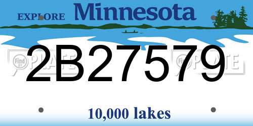 2B27579 Minnesota License Plate