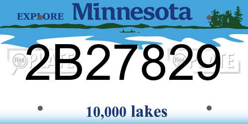 2B27829 Minnesota License Plate