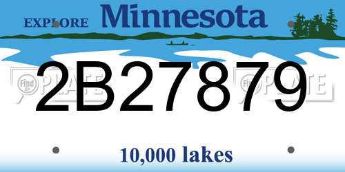 2B27879 Minnesota License Plate