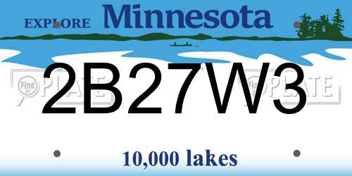 2B27W3 Minnesota License Plate