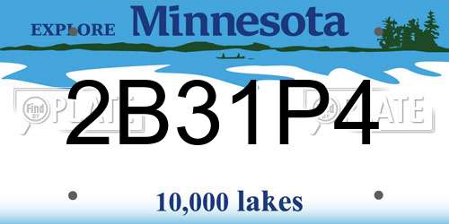 2B31P4 Minnesota License Plate