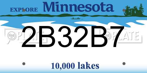 2B32B7 Minnesota License Plate