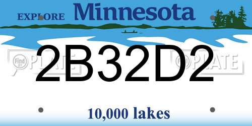 2B32D2 Minnesota License Plate