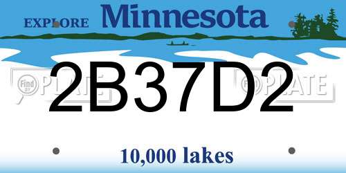 2B37D2 Minnesota License Plate