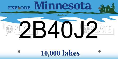 2B40J2 Minnesota License Plate