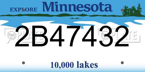 2B47432 Minnesota License Plate