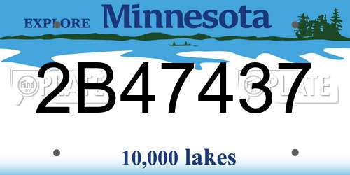 2B47437 Minnesota License Plate
