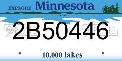 2B50446 Minnesota License Plate