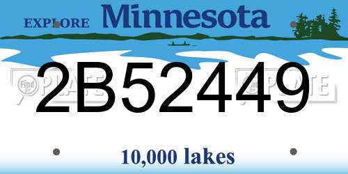 2B52449 Minnesota License Plate