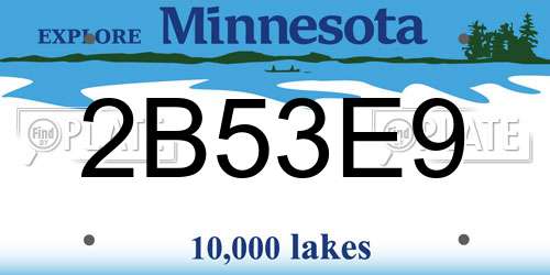 2B53E9 Minnesota License Plate