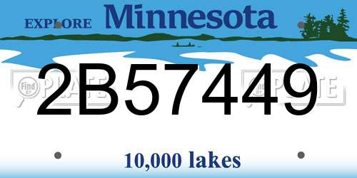 2B57449 Minnesota License Plate