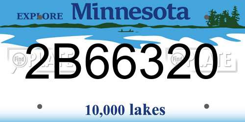 2B66320 Minnesota License Plate