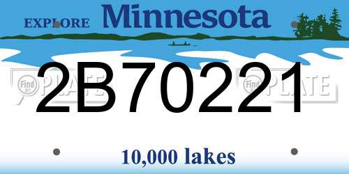 2B70221 Minnesota License Plate