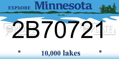 2B70721 Minnesota License Plate