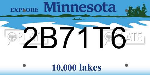 2B71T6 Minnesota License Plate