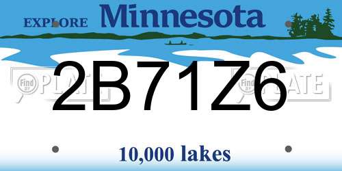 2B71Z6 Minnesota License Plate