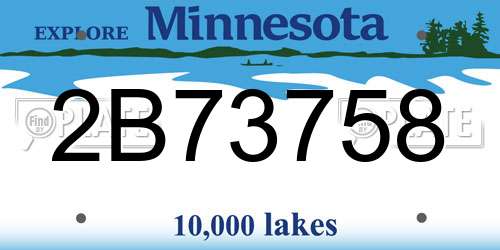 2B73758 Minnesota License Plate