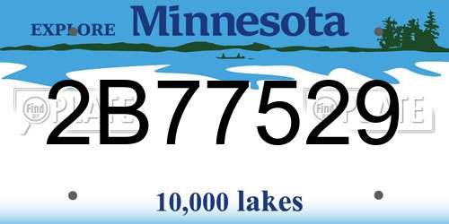 2B77529 Minnesota License Plate