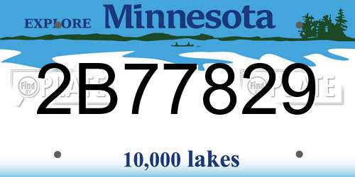 2B77829 Minnesota License Plate