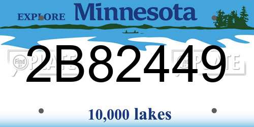 2B82449 Minnesota License Plate