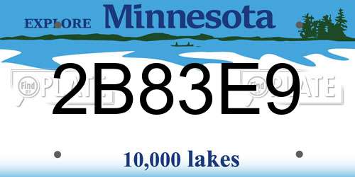 2B83E9 Minnesota License Plate