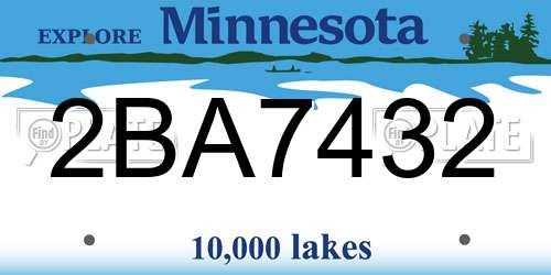 2BA7432 Minnesota License Plate