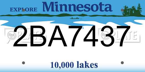 2BA7437 Minnesota License Plate