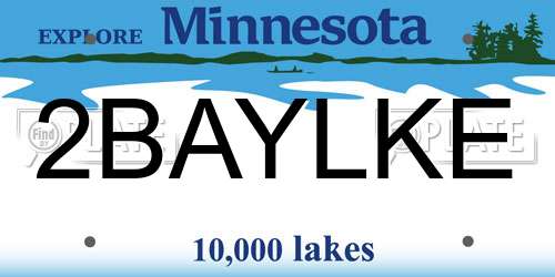 2BAYLKE Minnesota License Plate
