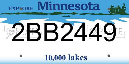 2BB2449 Minnesota License Plate