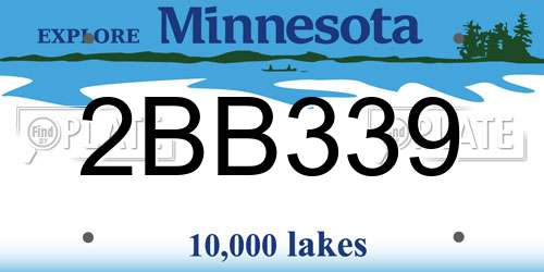 2BB339 Minnesota License Plate