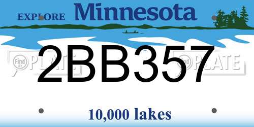 2BB357 Minnesota License Plate