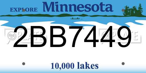 2BB7449 Minnesota License Plate