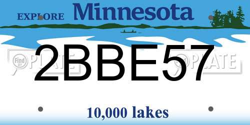2BBE57 Minnesota License Plate