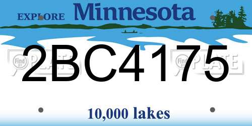 2BC4175 Minnesota License Plate