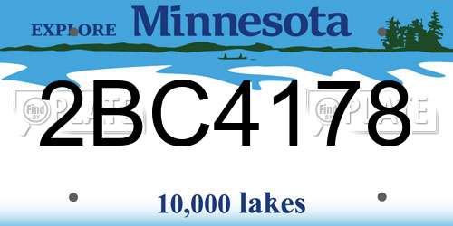 2BC4178 Minnesota License Plate
