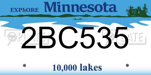 2BC535 Minnesota License Plate