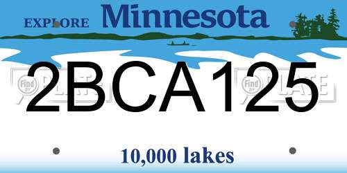 2BCA125 Minnesota License Plate