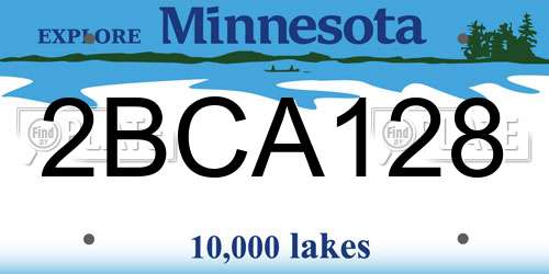 2BCA128 Minnesota License Plate