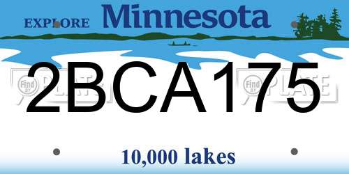 2BCA175 Minnesota License Plate